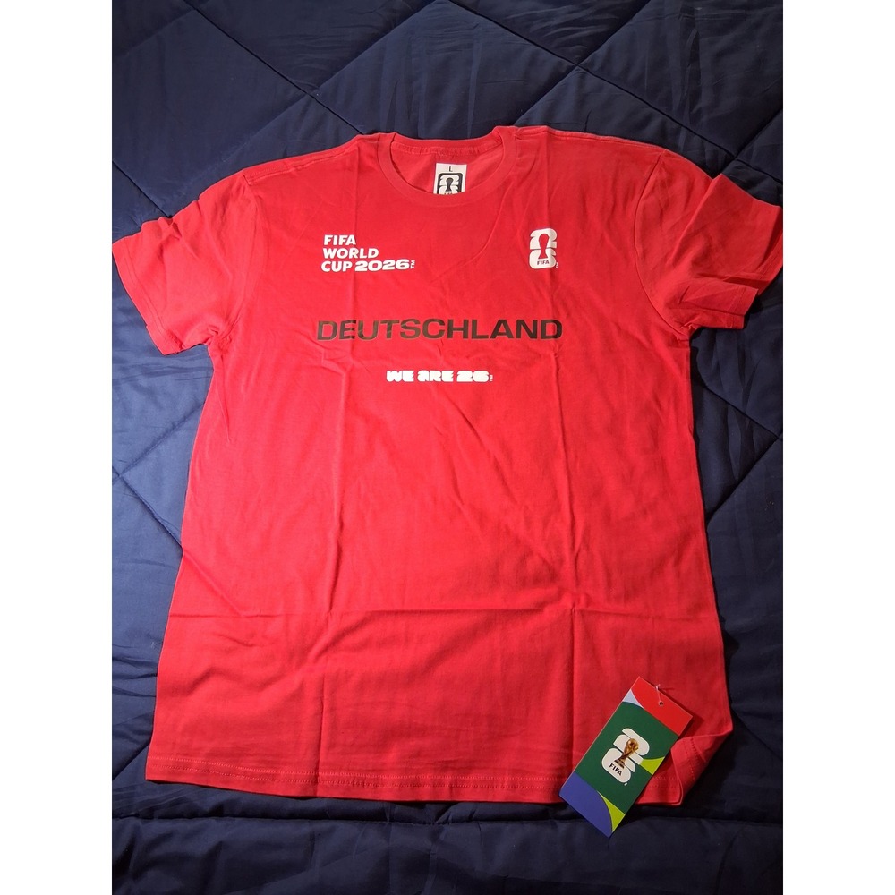 FIFA World Cup 2026 Deutschland Germany Red T-Shirt Mens Large We Are 26 New